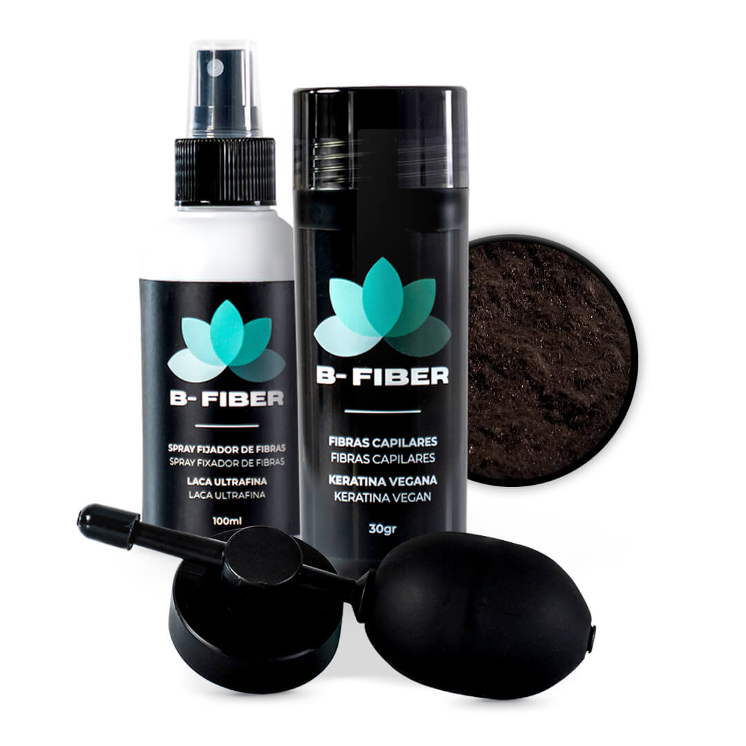 pack fibras capilares color castaño oscuro