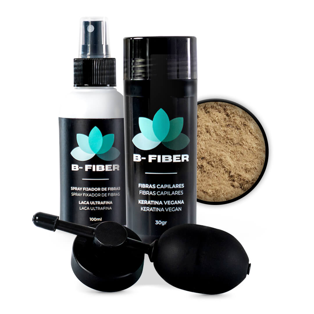 pack fibras capilares color rubio oscuro