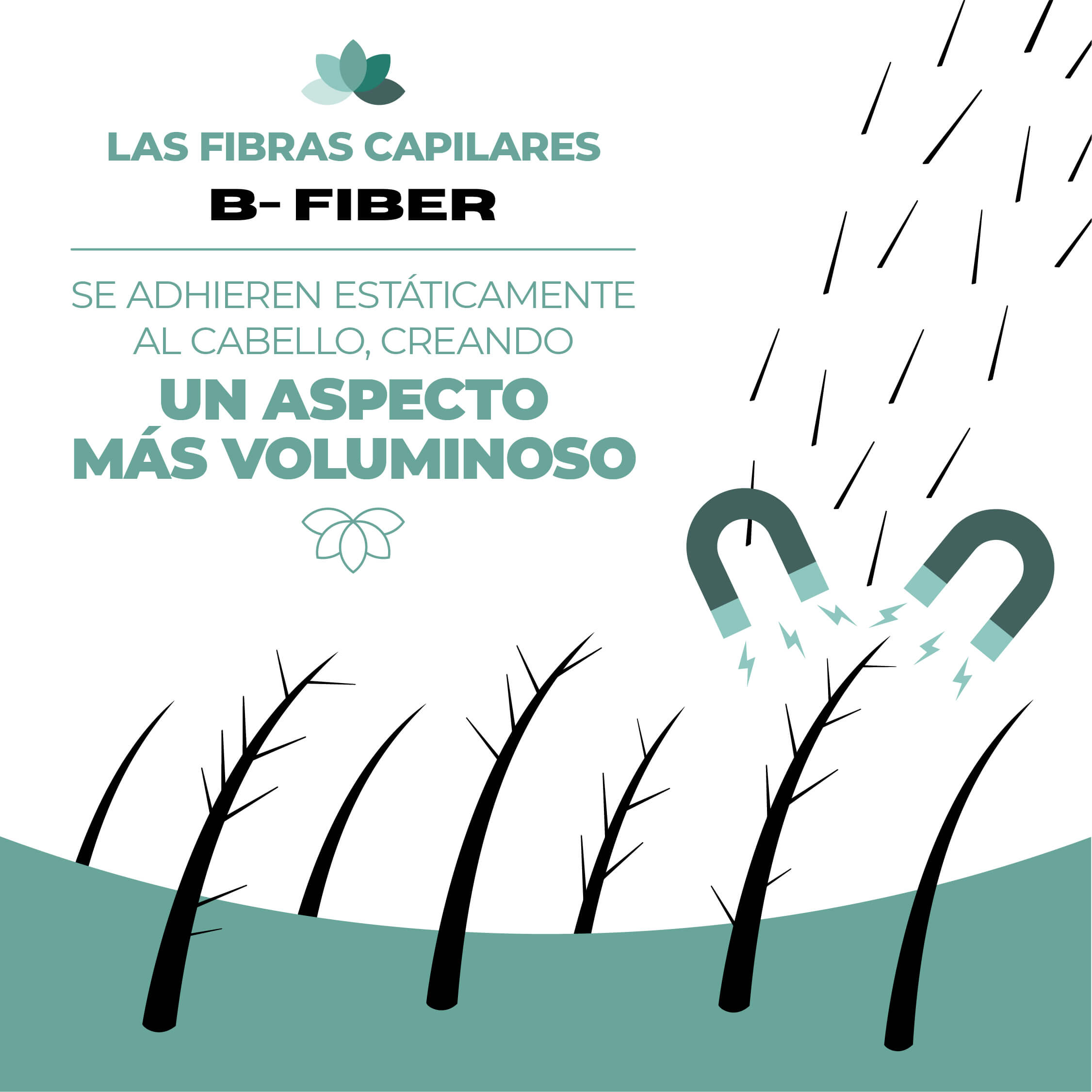 adhesión estática fibras capilares